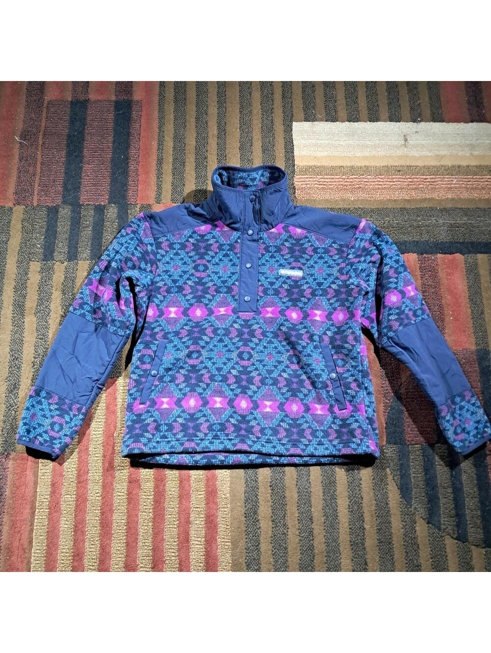 Women's Columbia Aztec Fleece Snap Pullover Jacket Size M